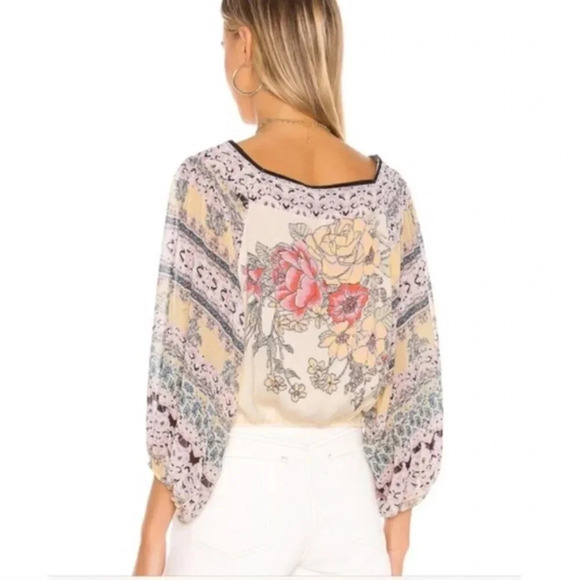 Free People Blue Nile Printed Top in Ivory Combo - Picture 3 of 7